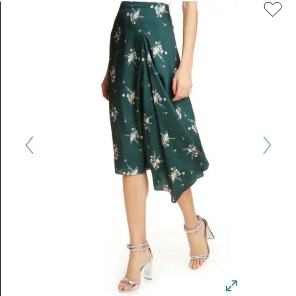 Ted Baker Anabel Flourish Floral Asymmetric Handkerchief Hem Midi Skirt TB 2